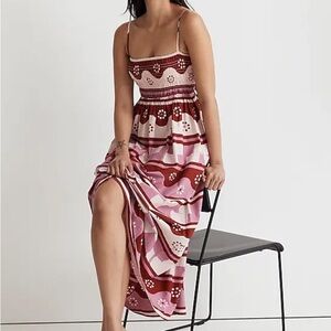 Madewell Theo Sleeveless Midi Dress in Geodaisy Batik
